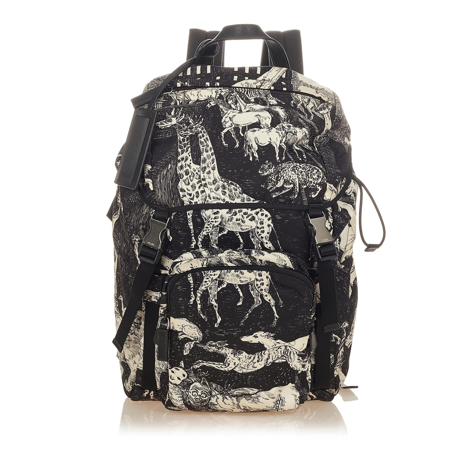 Prada Christophe Chemin Print Backpack (SHG-31913)