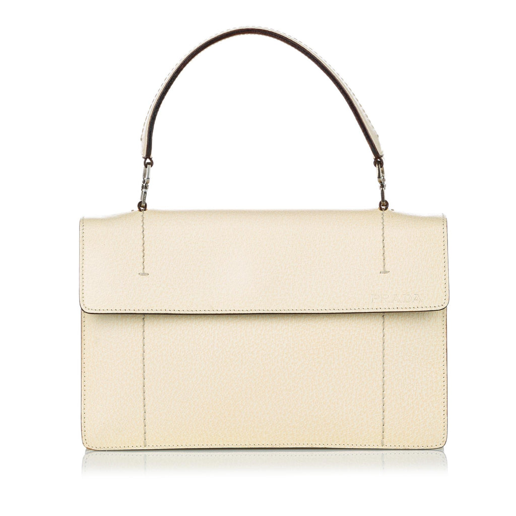 Prada - Authenticated Handbag - Leather White Plain for Women, Never Worn