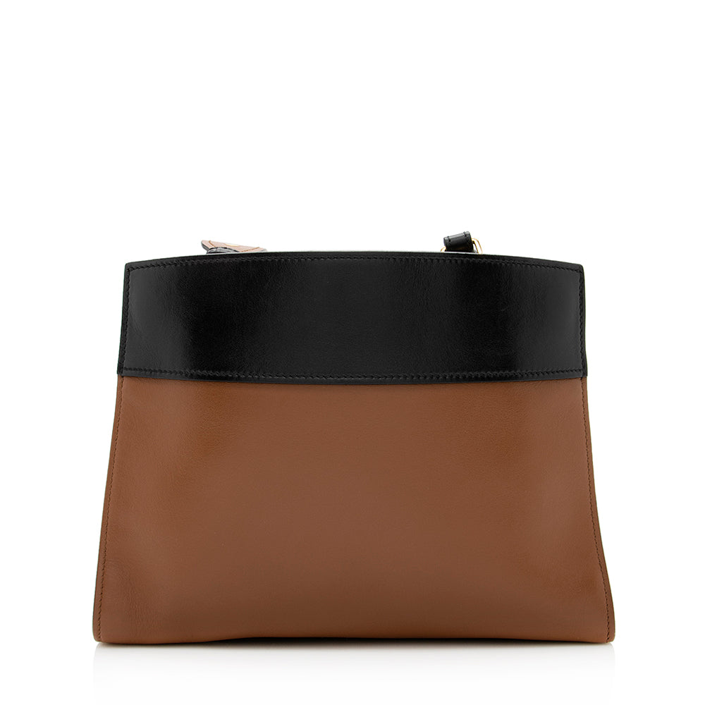 Prada City Calf Leather Bibliotheque Shoulder Bag (SHF-20802)