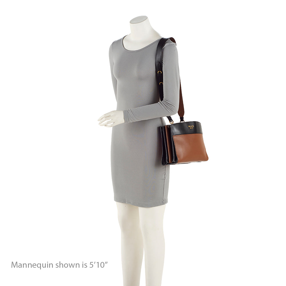 Prada City Calf Leather Bibliotheque Shoulder Bag (SHF-20802)