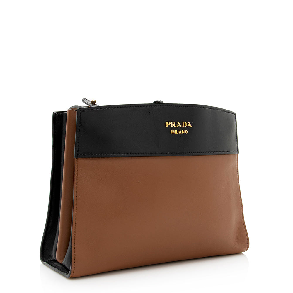 Prada City Calf Leather Bibliotheque Shoulder Bag (SHF-20802)