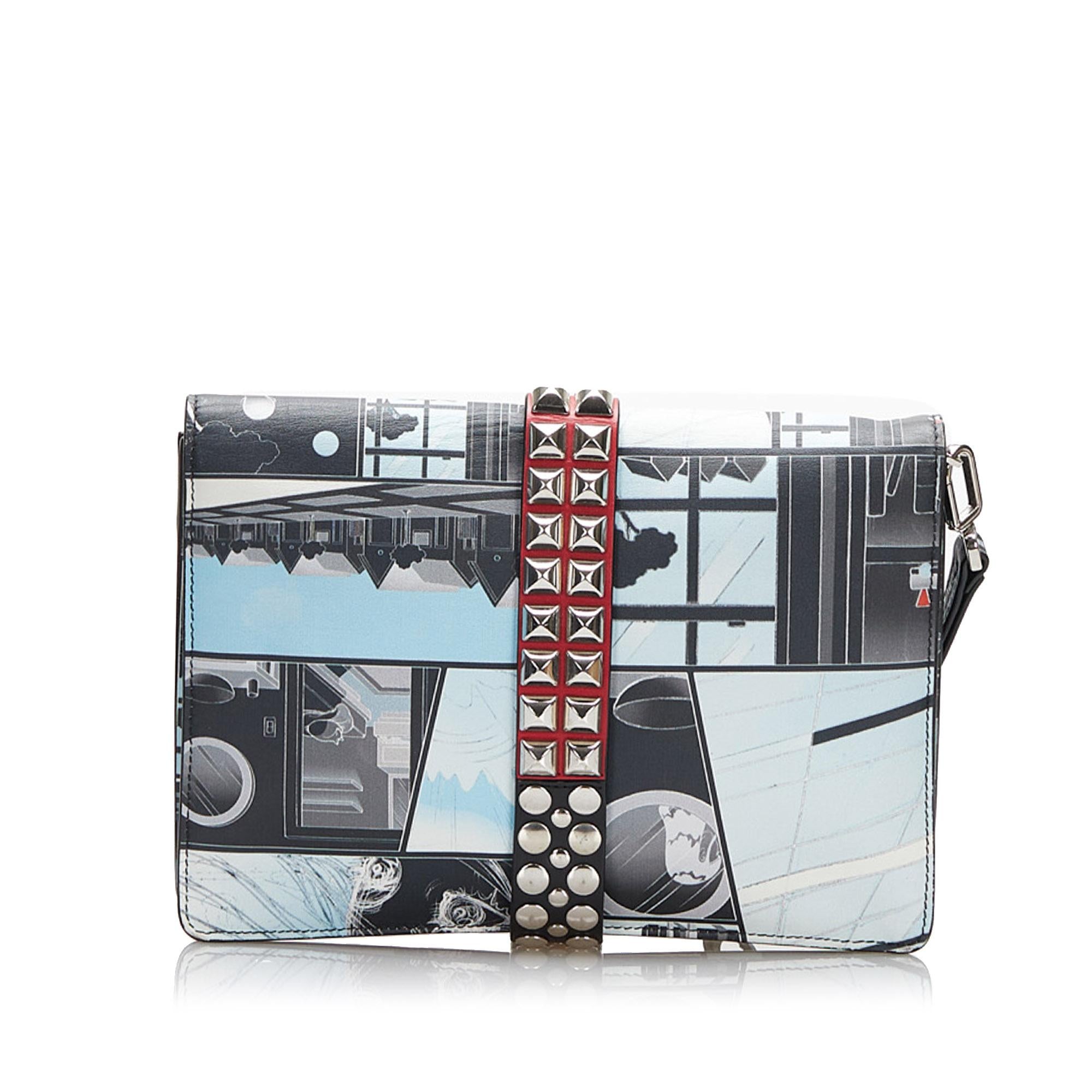 Prada Comic Print Studded Elektra Clutch (SHG-nJLm2I)