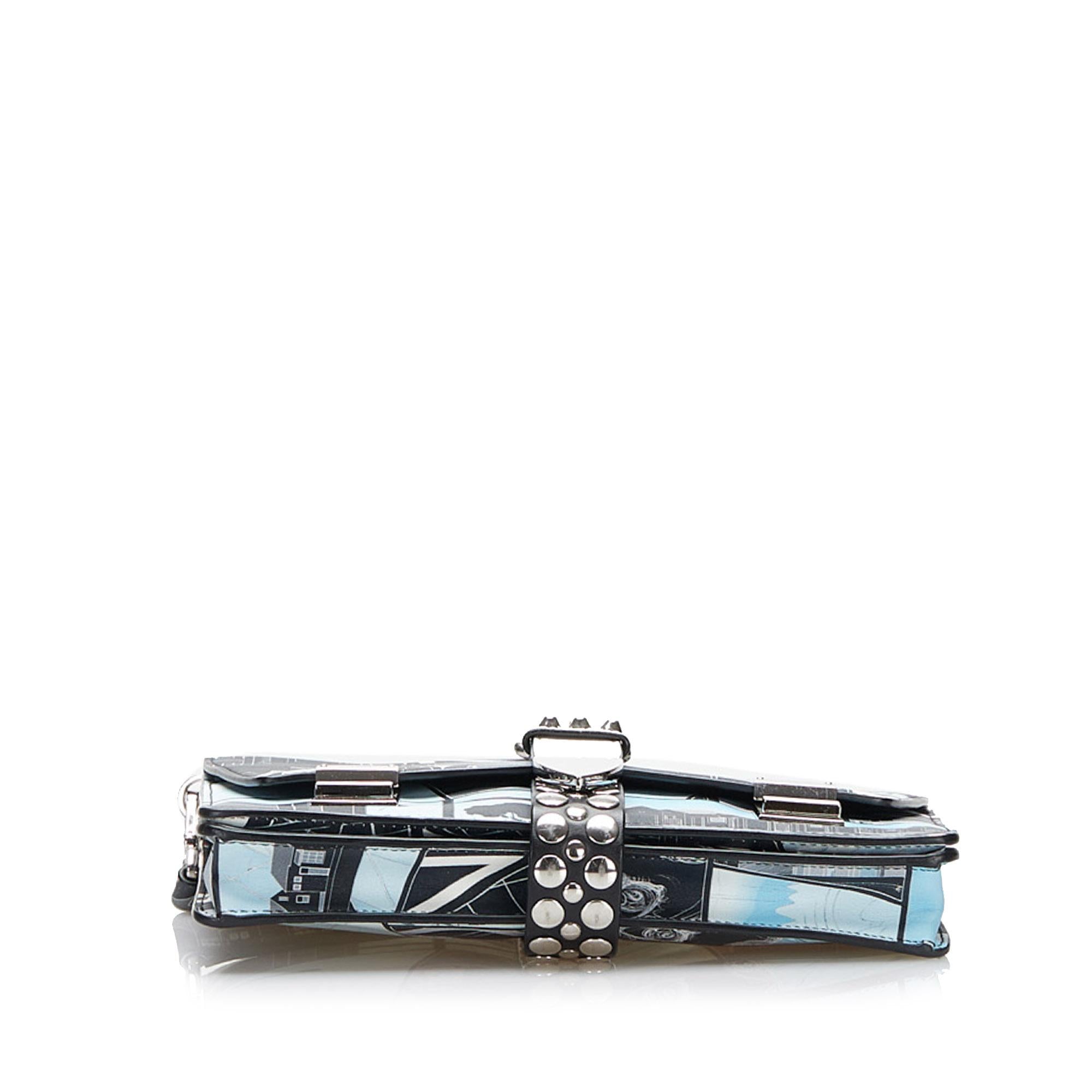 Prada Comic Print Studded Elektra Clutch (SHG-nJLm2I)