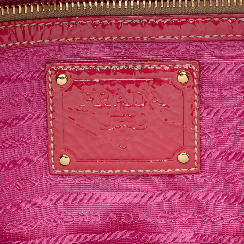 Prada Crinkled Patent Leather Satchel - FINAL SALE (SHF-17678)