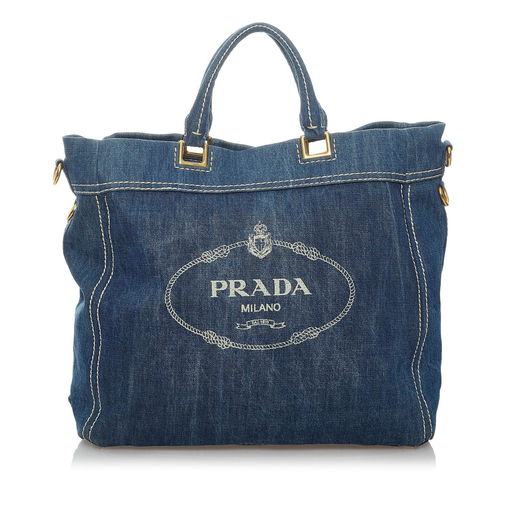 Prada Denim Pattina Sottospalla Shoulder Bag - ShopStyle