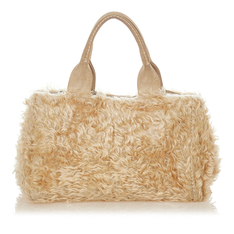 Prada Eco Kidassia Faux Fur Garden Handbag (SHG-25078)