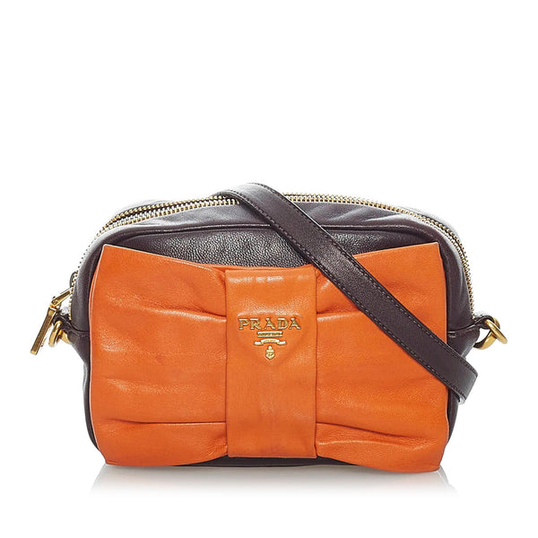 Prada Fiocco Bow Leather Crossbody Bag (SHG-30499)