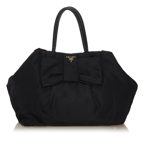 Prada Fiocco Bow Tessuto Tote Bag (SHG-34373)