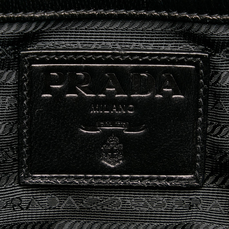 Prada Frame Woven Leather Tote Bag (SHG-26909)