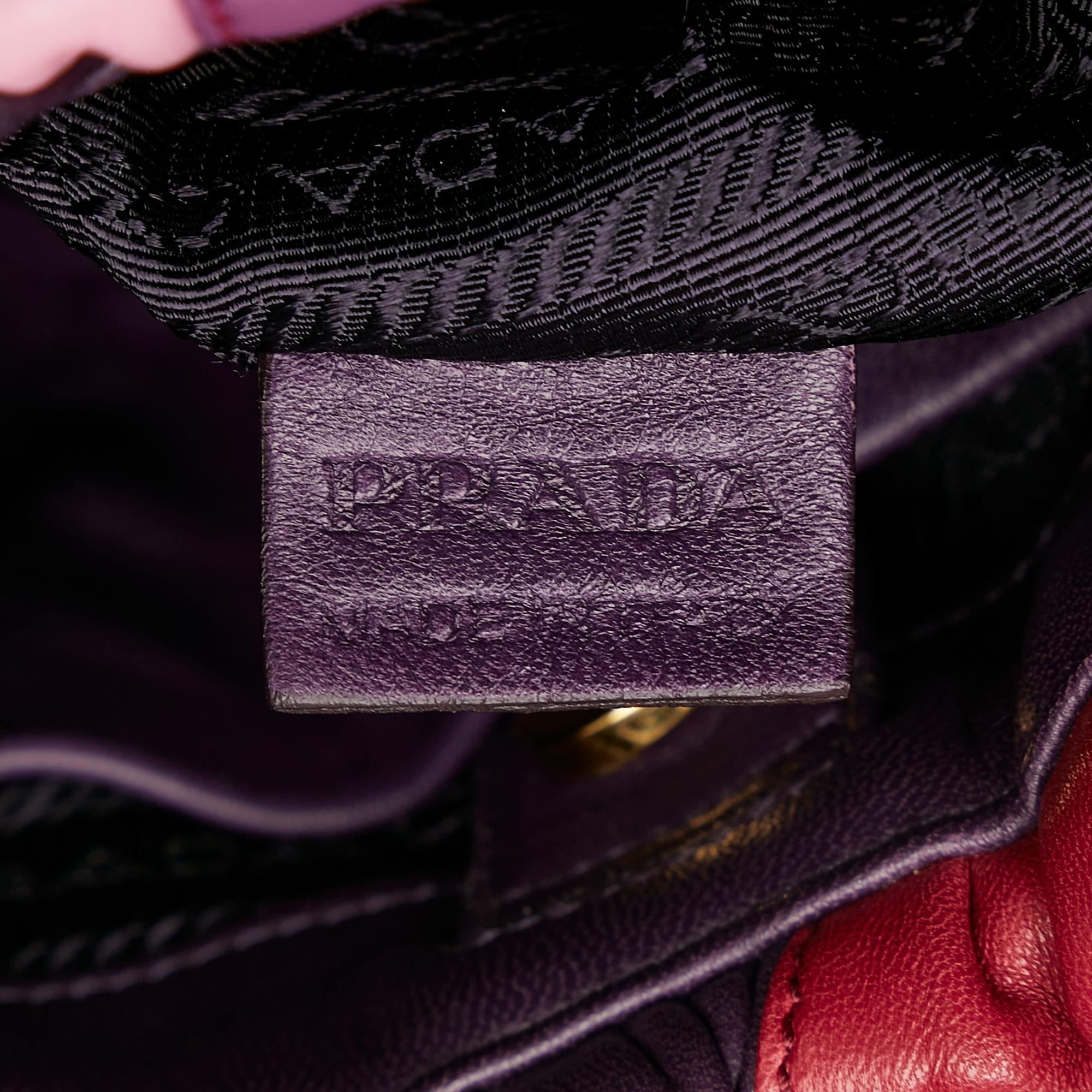 Prada Gathered Leather Crossbody Bag (SHG-31466)