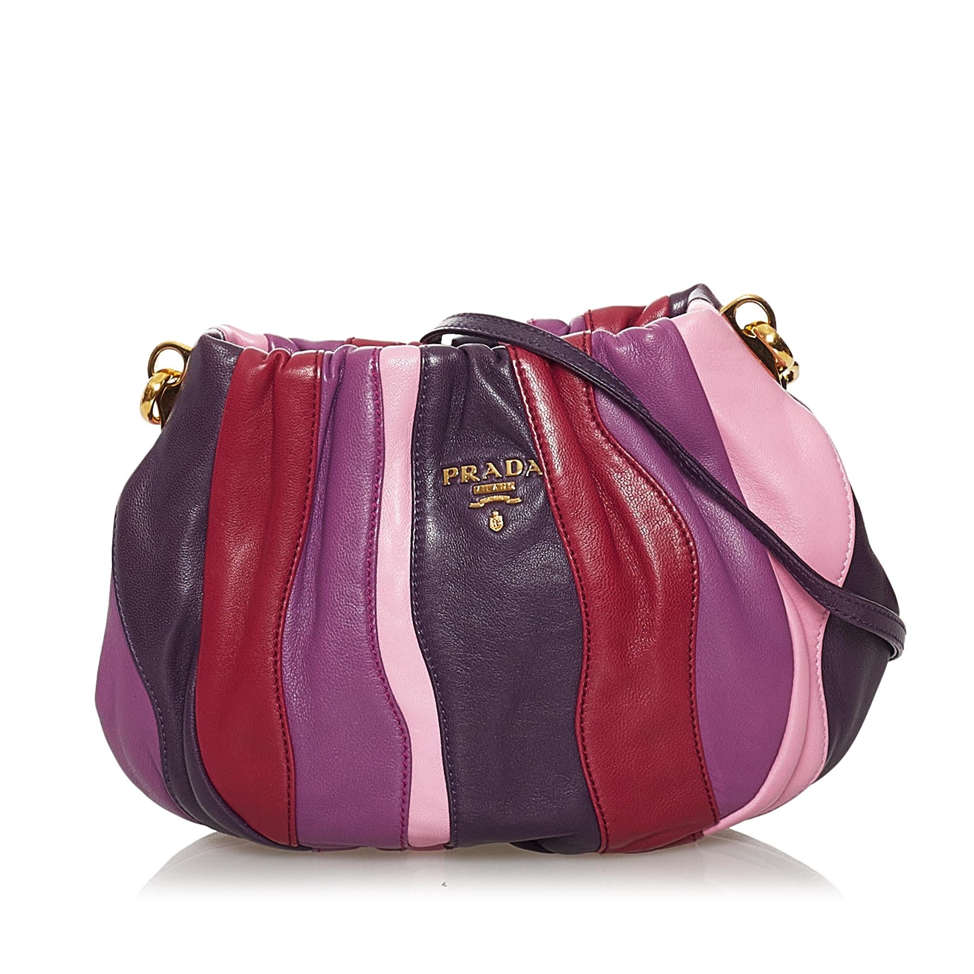 Prada Gathered Leather Crossbody Bag (SHG-31466)