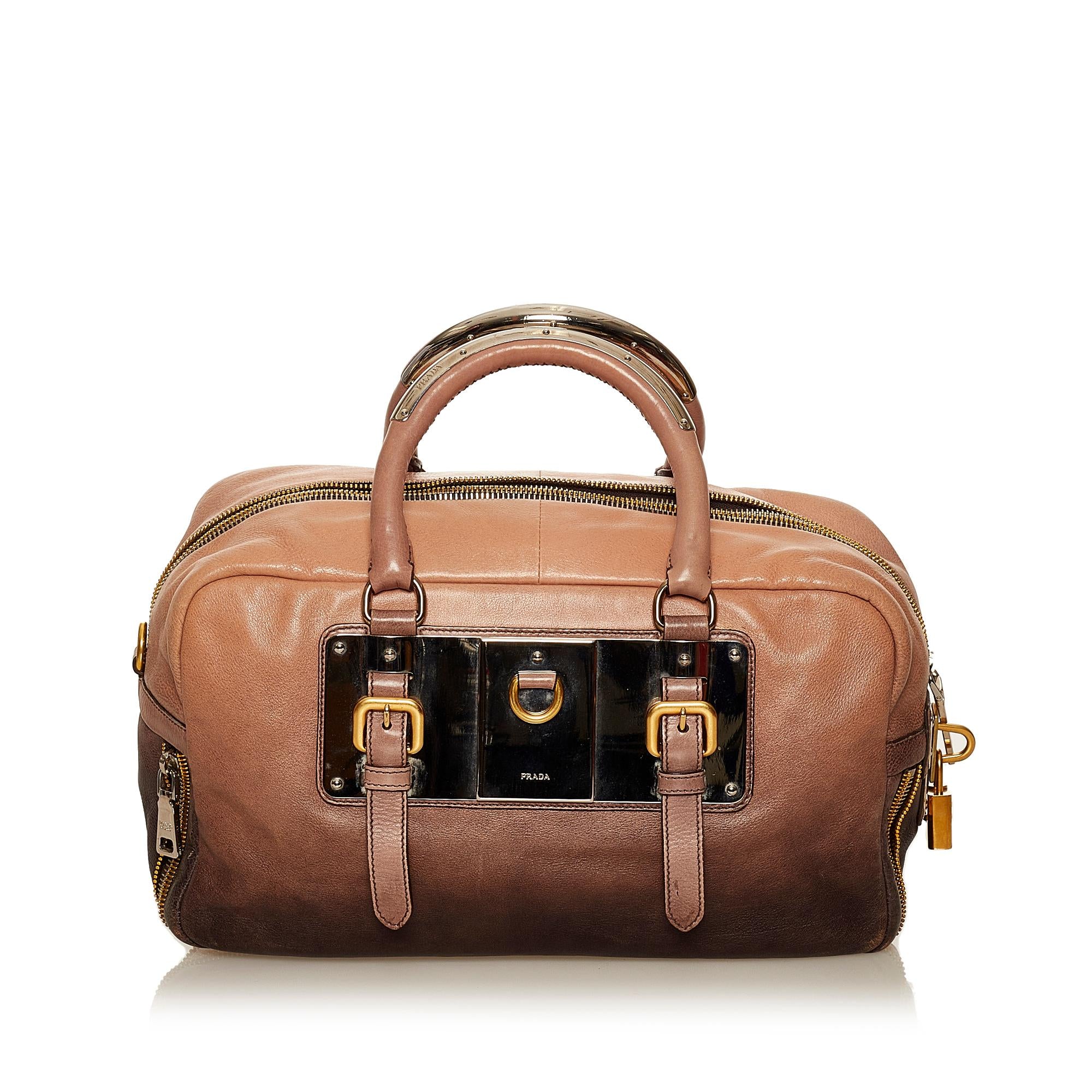 Prada Glace Calf Ombre Leather Handbag (SHG-29524)