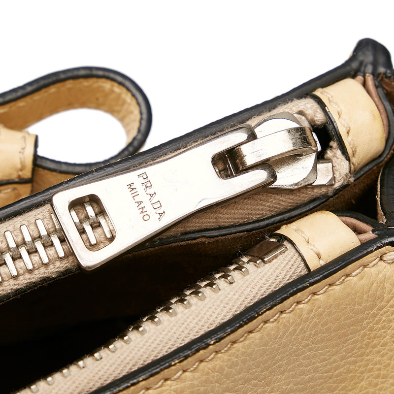 Prada Glace Calf Twin Pocket Leather Handbag (SHG-30215)