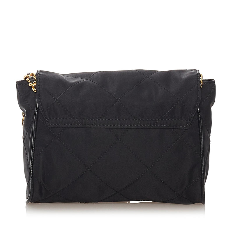 Prada Saffiano Lux Chain Shoulder Bag - Black Crossbody Bags