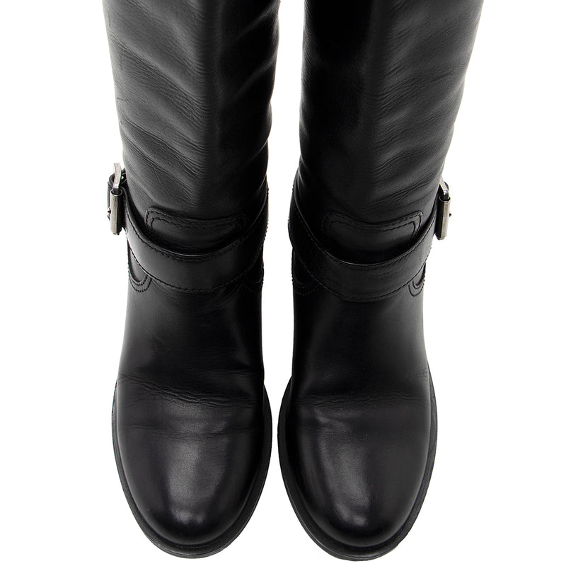 Prada Leather Buckle Boots - Size  5.5 / 35.5 (SHF-19584)