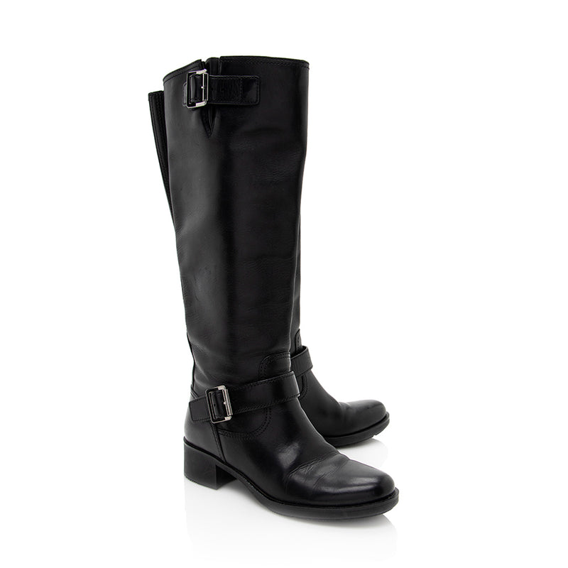 Prada Leather Buckle Boots - Size  5.5 / 35.5 (SHF-19584)