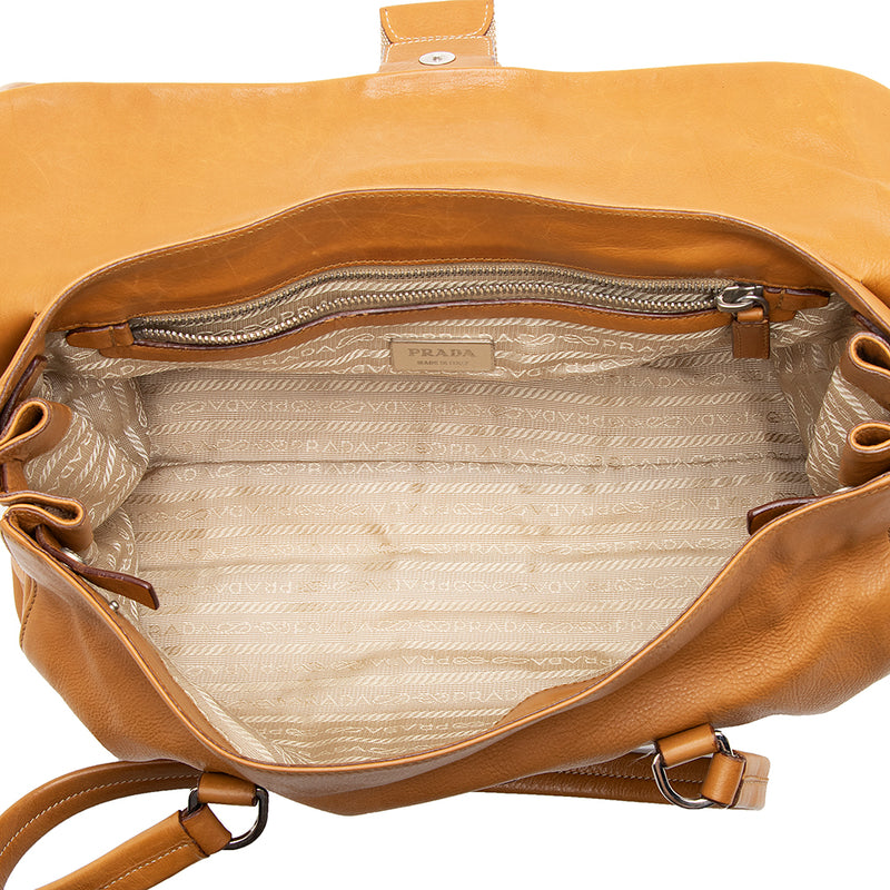 Prada Leather Buckle Shoulder Bag (SHF-18194)