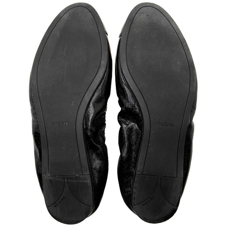 Prada Leather Cap Toe Flats - Size 7 / 37 (SHF-19086)