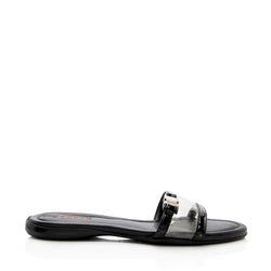 Prada Leather Lucite Sport Slide Sandals - Size 6 / 36 (SHF-18119)