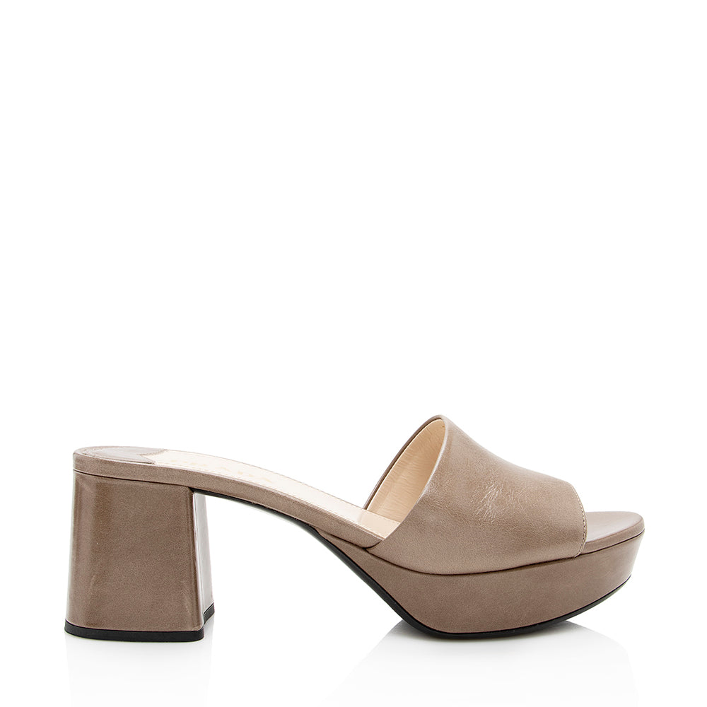 Prada Leather Platform Sandals - Size 8 / 38 (SHF-19302) – LuxeDH