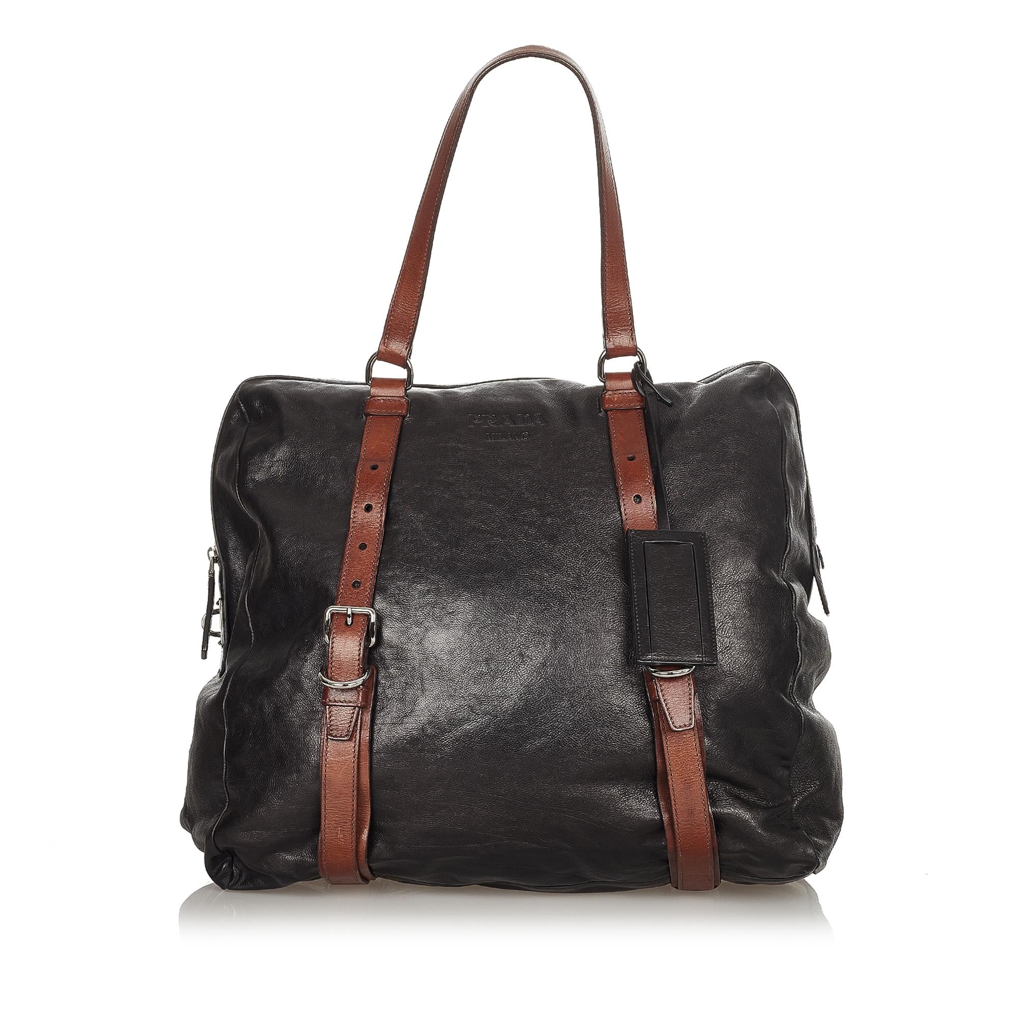 Prada Leather Tote Bag (SHG-32552)