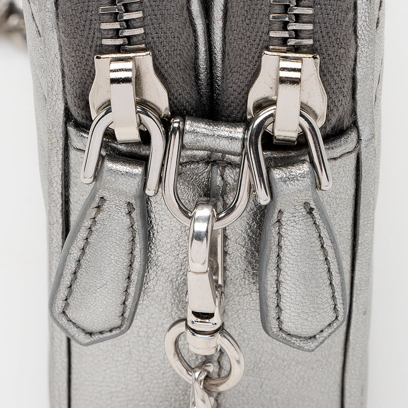 Prada Metallic Leather Diagramme Mini Shoulder Bag (SHF-18475)