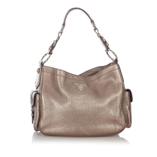 Prada Metallic Leather Shoulder Bag (SHG-27094)