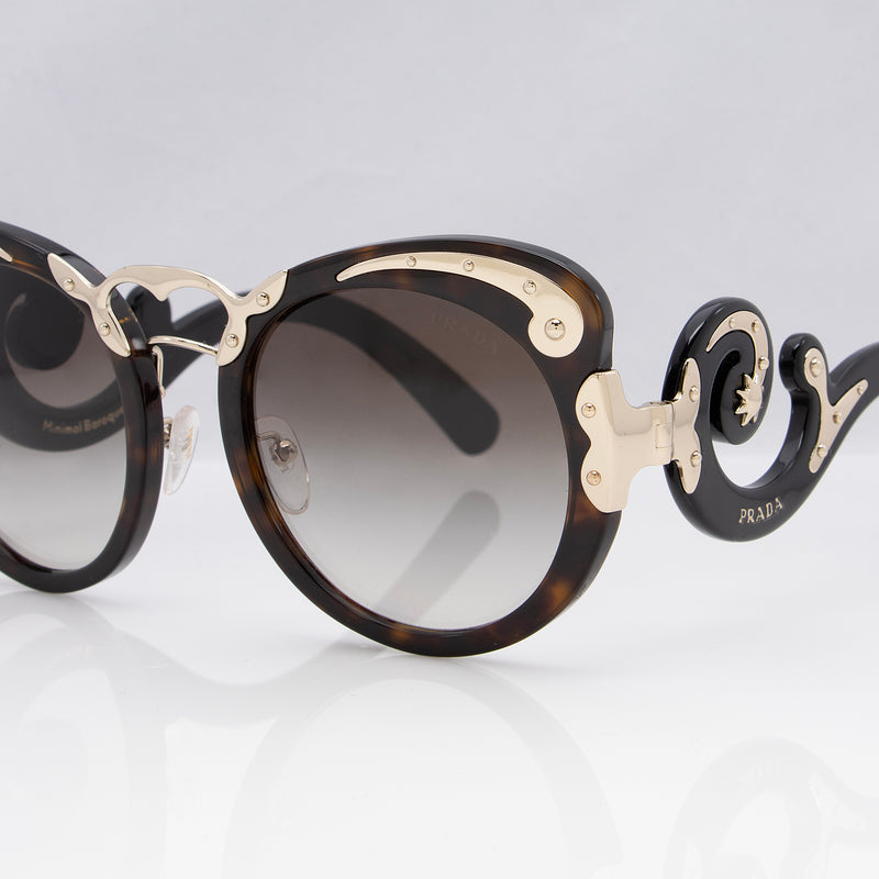 Prada Minimal Baroque Swirl Round Sunglasses (SHF-23205)