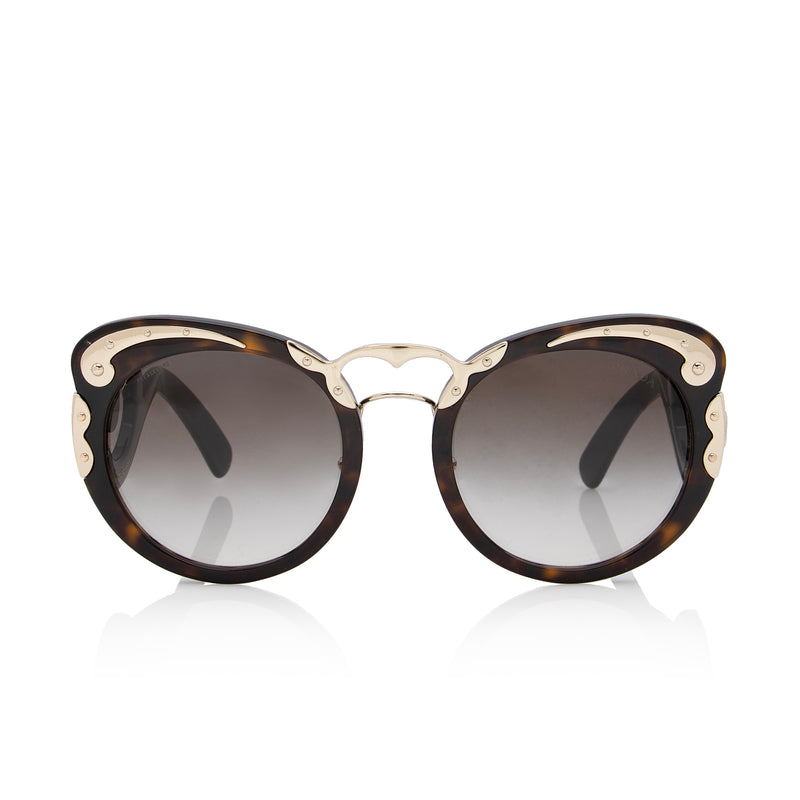 Prada Minimal Baroque Swirl Round Sunglasses (SHF-23205) – LuxeDH