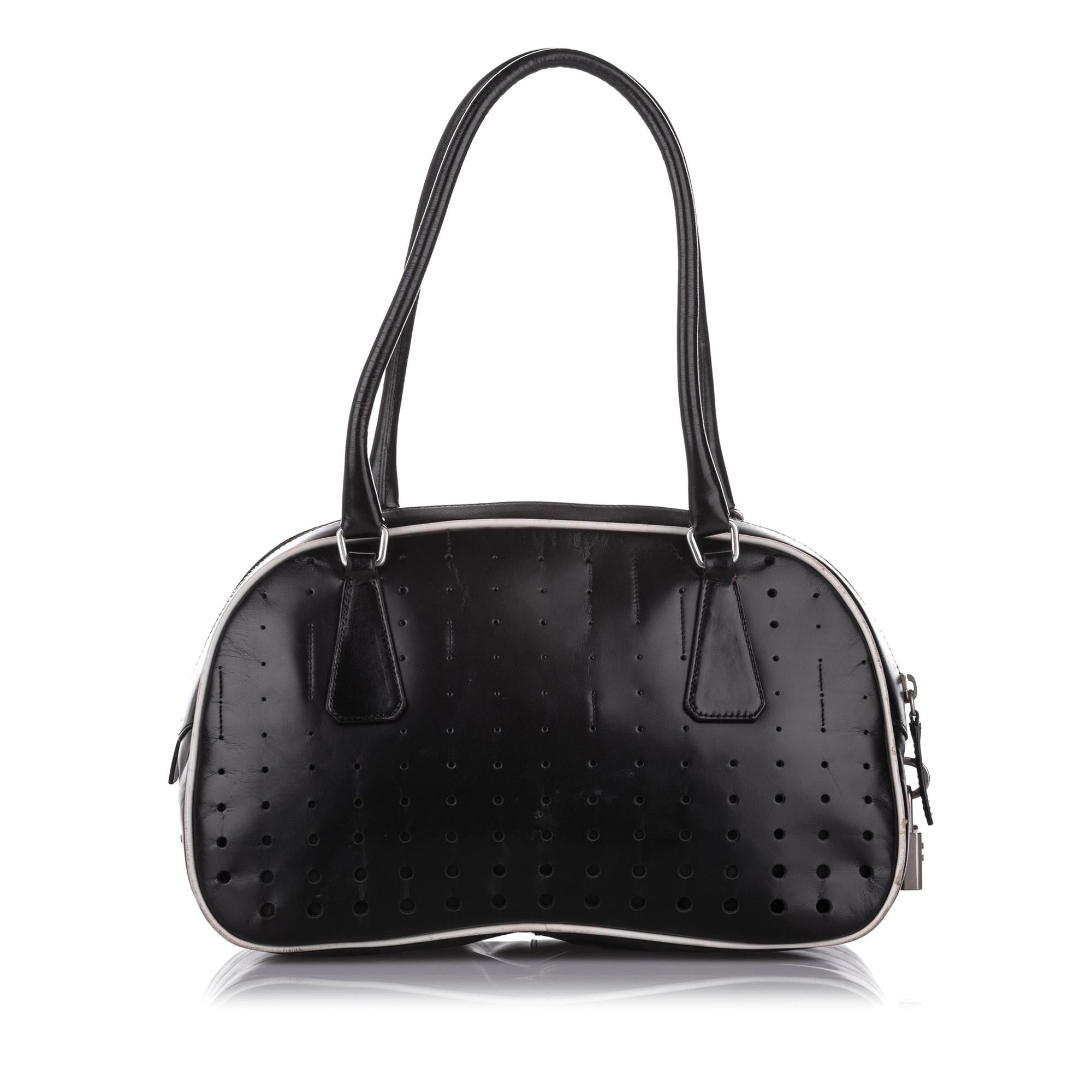 Prada Perforated Leather Shoulder Bag (SHG-31510)