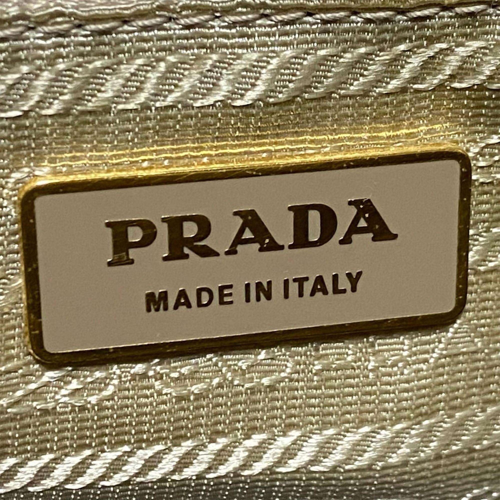 Prada Perforated Saffiano Fori Striped Handbag (SHG-37595)