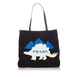 Prada Printed Canvas Tote Bag (SHG-34571)