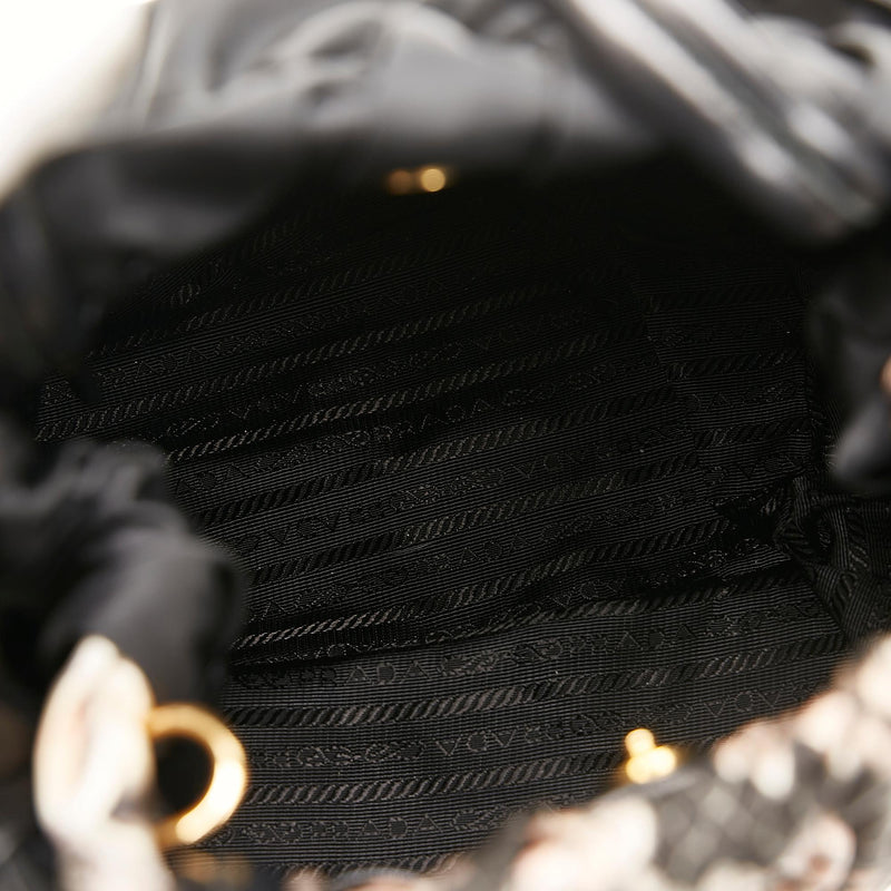Prada Python Print Bow Tessuto Handbag (SHG-HElyI4)
