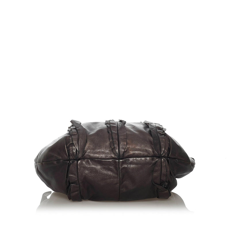 Prada Ruffled Leather Tote Bag (SHG-28483)