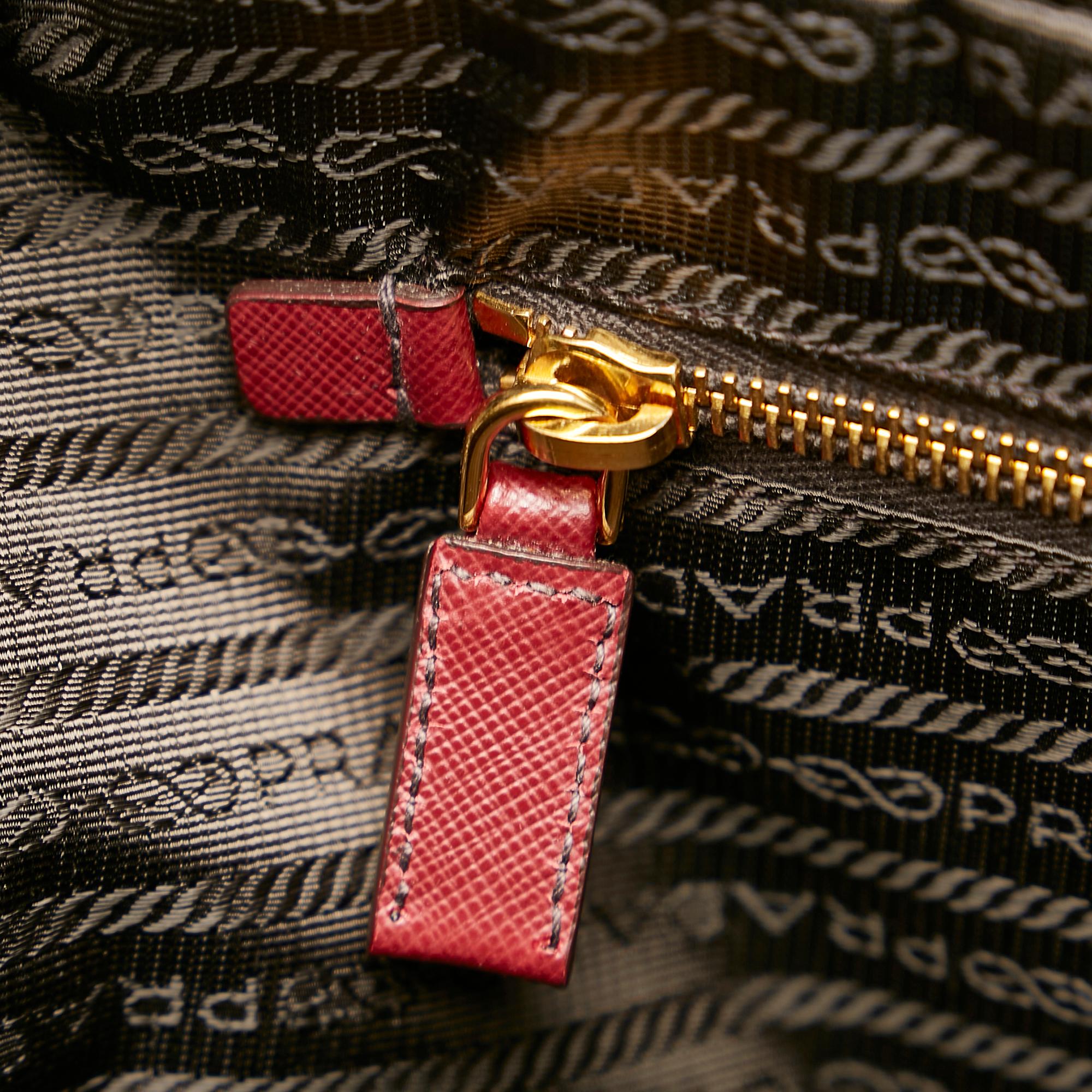 Prada Saffiano Bauletto Handbag (SHG-24256)