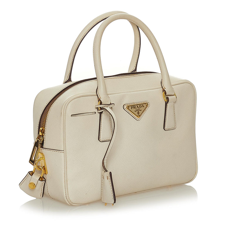 Prada Saffiano Bauletto Handbag (SHG-27875)