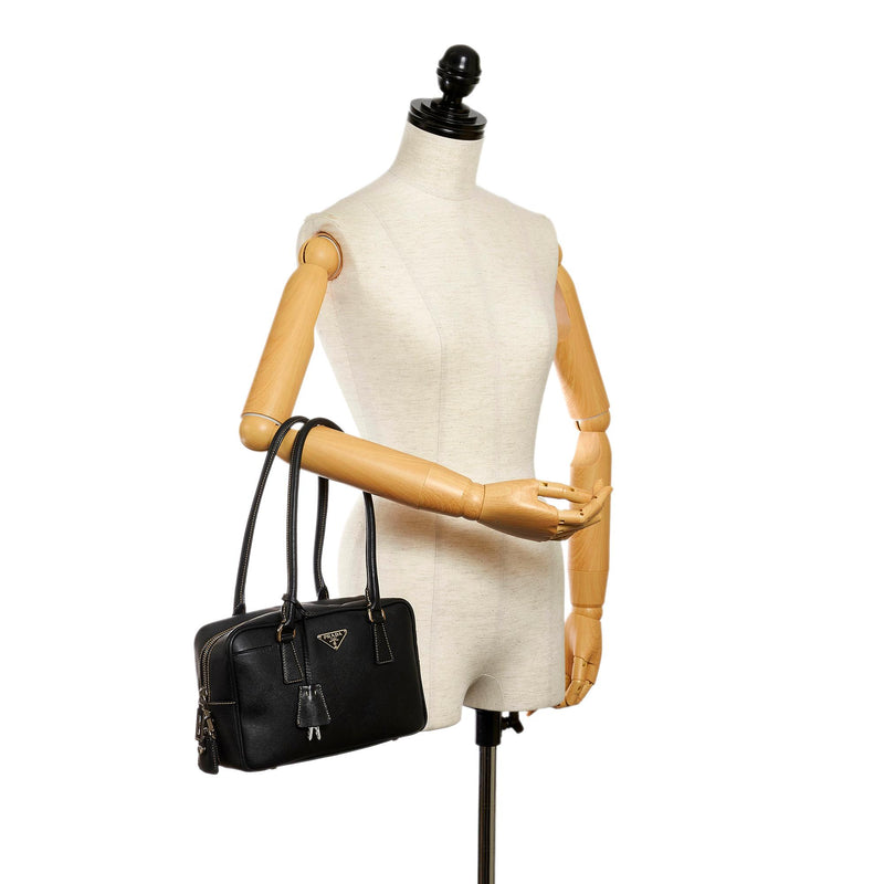 Prada Saffiano Bauletto Handbag (SHG-29373)