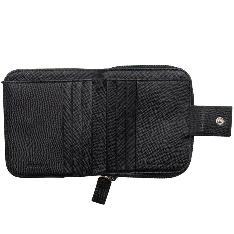 Prada Saffiano Compact Bi-Fold Zip Around Wallet (SHF-nBBc8D)