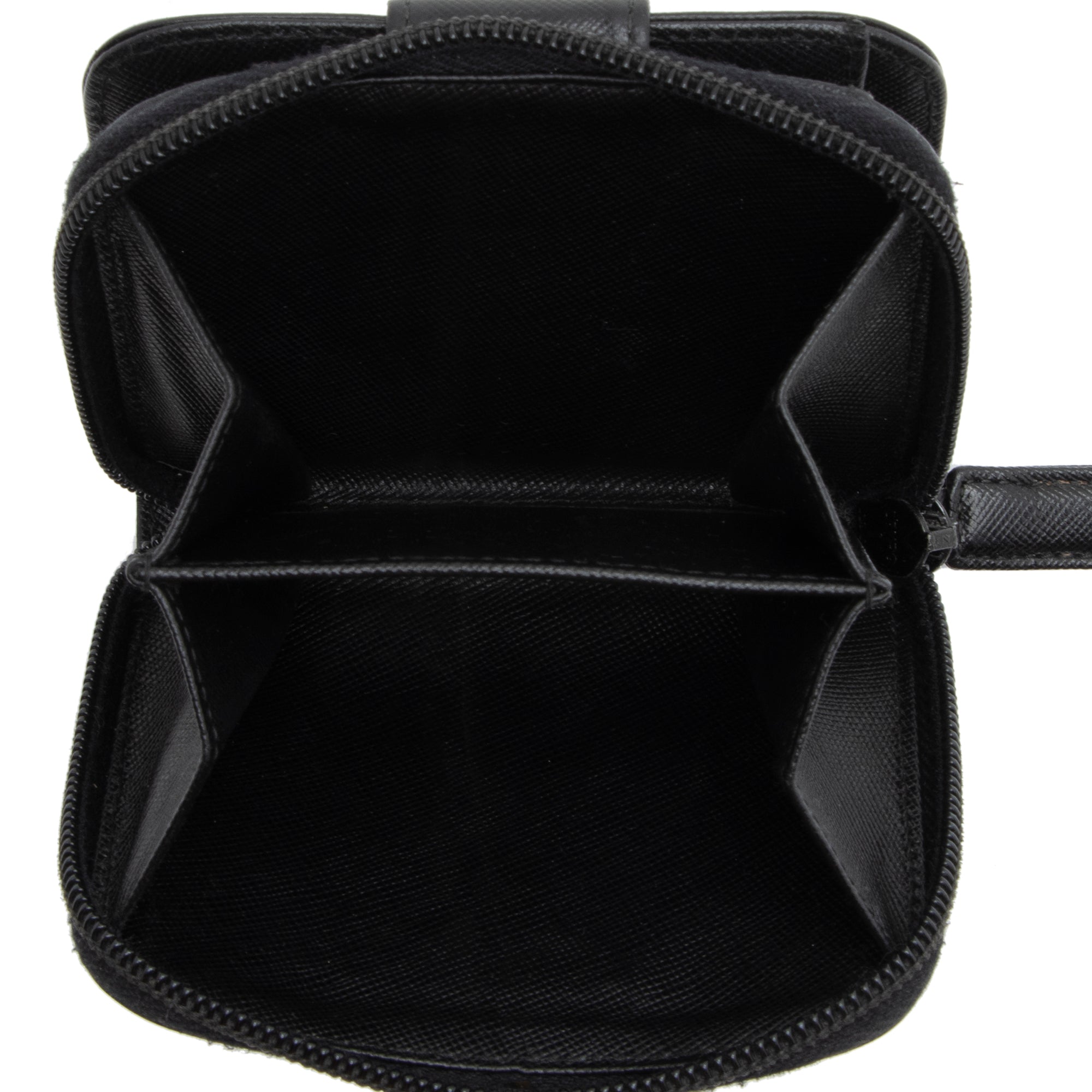 Prada Saffiano Compact Bi-Fold Zip Around Wallet (SHF-nBBc8D)