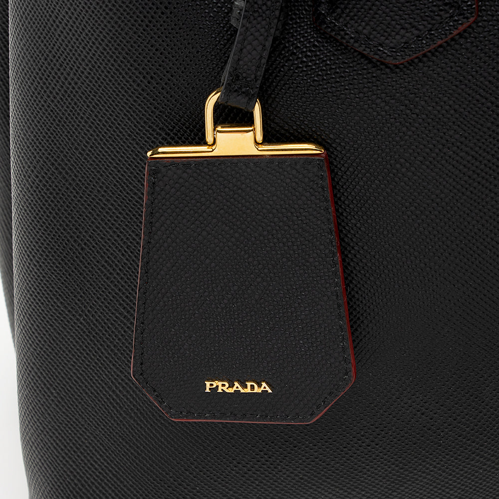 Prada Saffiano Cuir Double Handle Medium Tote (SHF-18953)
