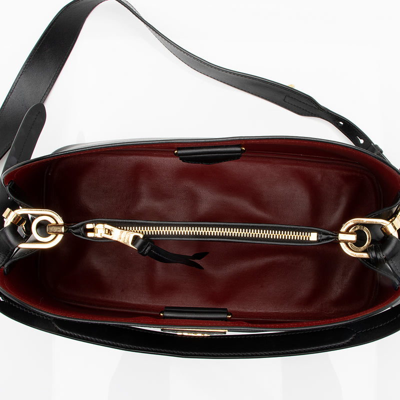 Prada Saffiano Cuir Leather Matinee Shoulder Bag (SHF-23633)