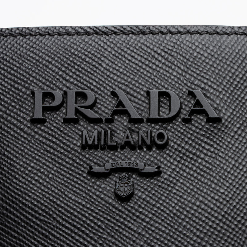 Shop PRADA RE NYLON Small saffiano leather prada monochrome bag  (2VL0332DMHF0002) by candylovecath01