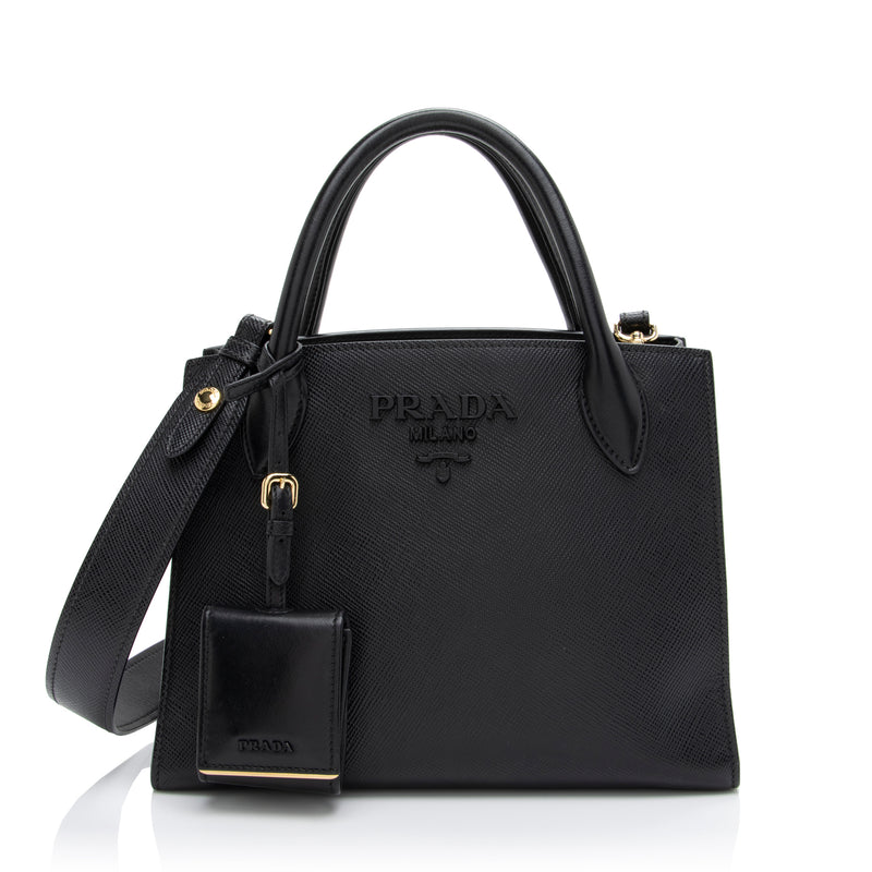 Black Prada Monochrome Small Saffiano Bag