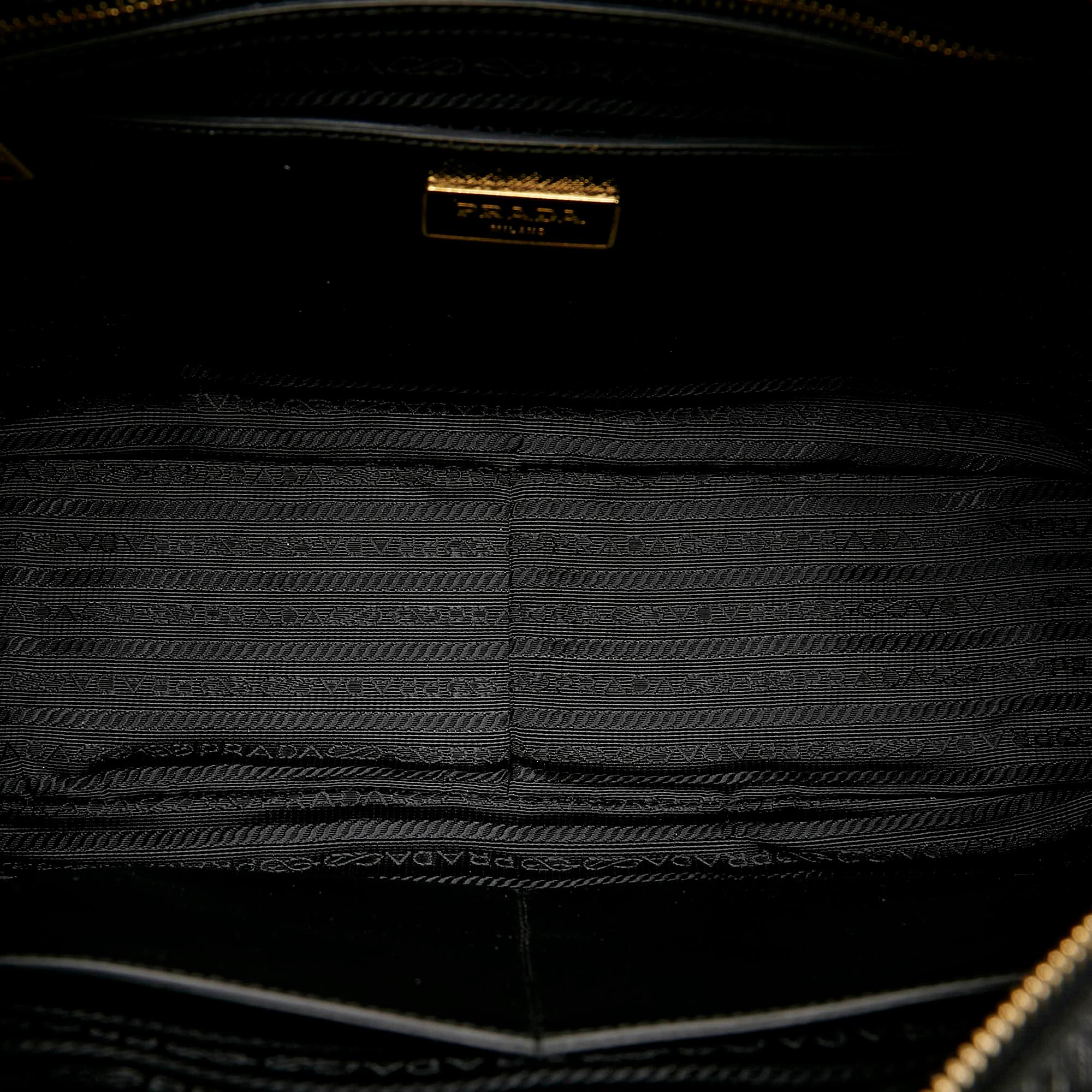 Prada Saffiano Flower Satchel (SHG-28160)