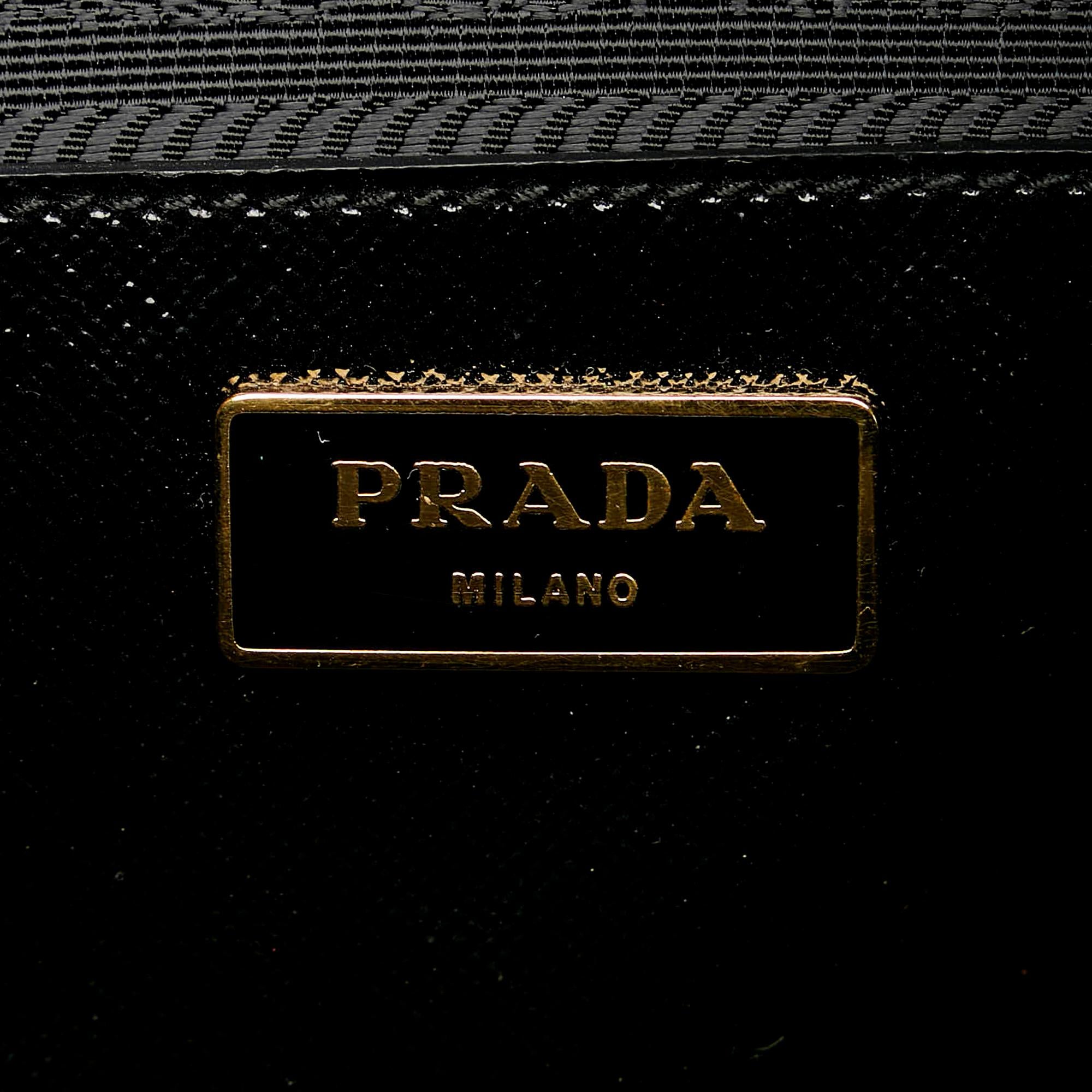 Prada Saffiano Flower Satchel (SHG-28160)
