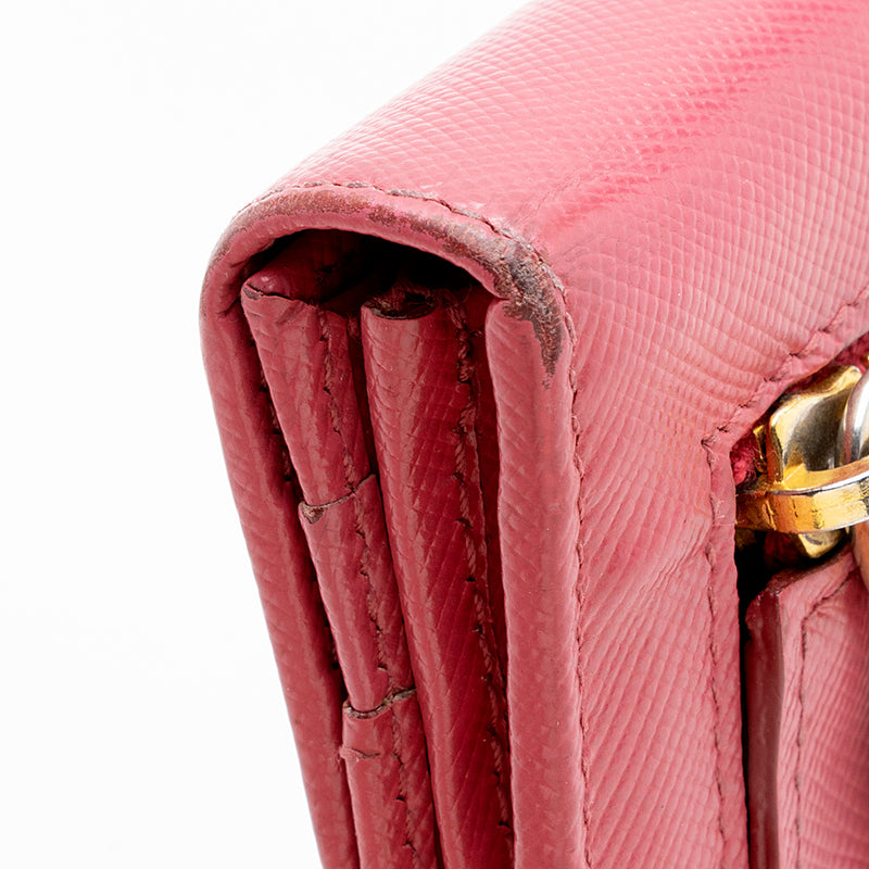 Prada Saffiano Leather Continental Wallet - FINAL SALE (SHF-17690)
