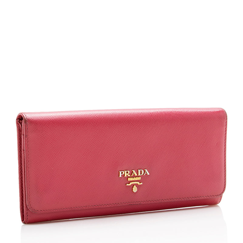 prada saffiano wallet pink