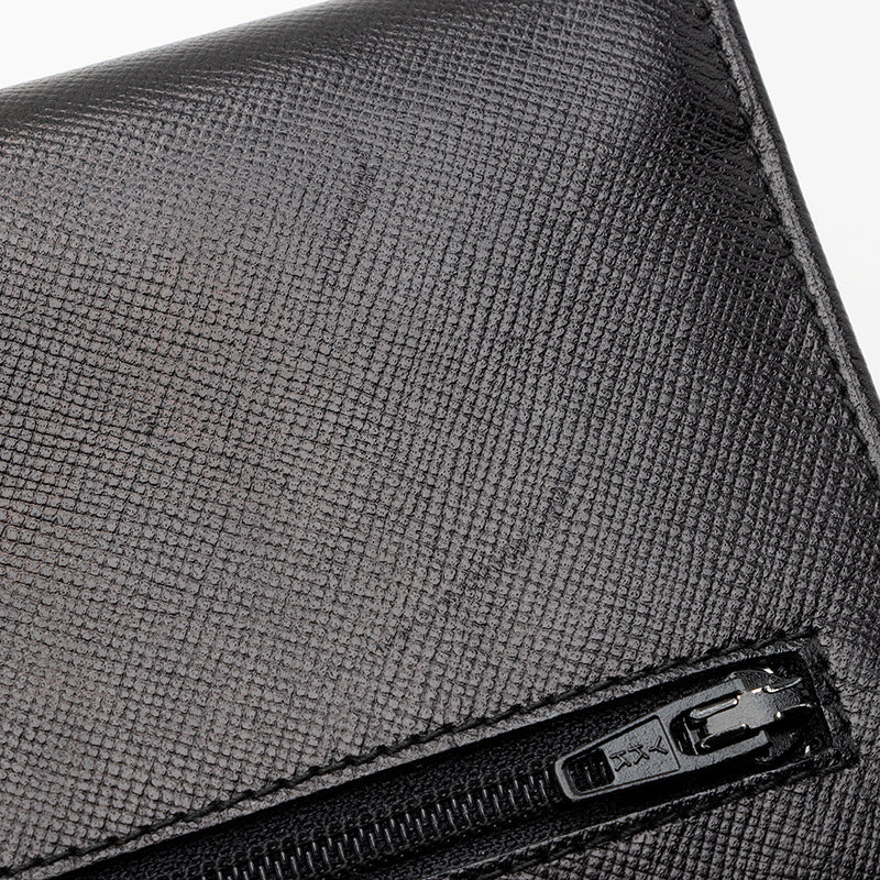 Prada Saffiano Leather Double Flap Wallet (SHF-19872)