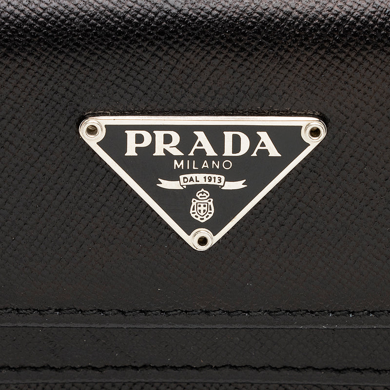 Prada Saffiano Leather Double Flap Wallet (SHF-19872)