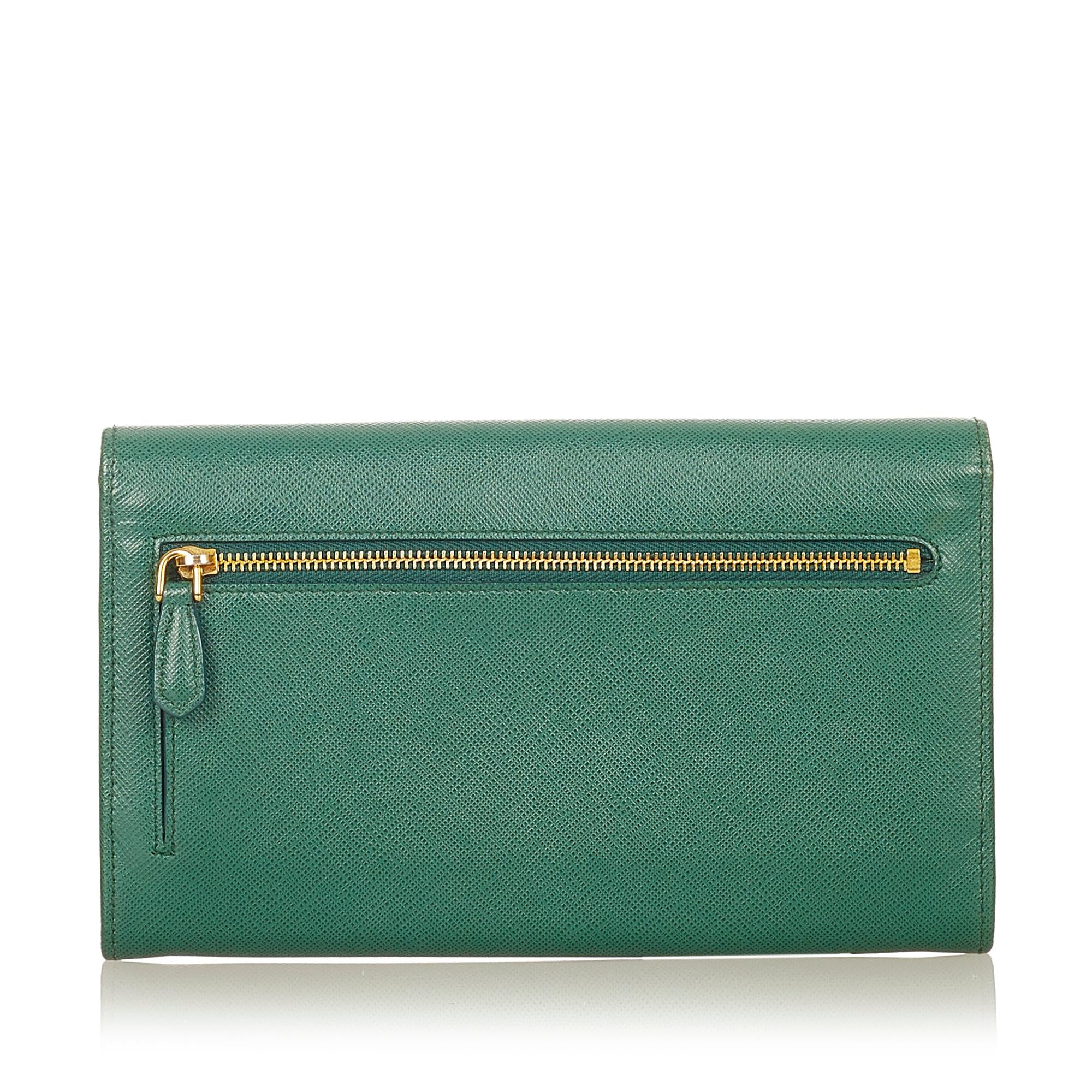 Prada Saffiano Leather Long Wallet (SHG-24218)
